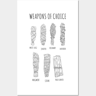 WITCHCRAFT WICCA DESIGN: SMUDGE STICK WEAPONS OF CHOICE Posters and Art